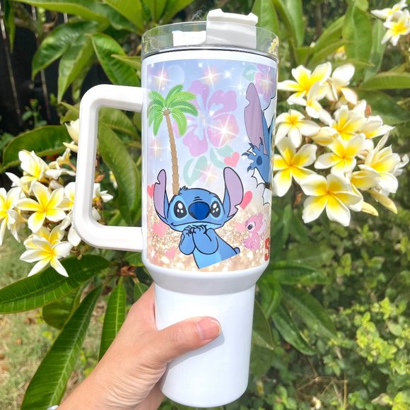 Disney Lilo & Stitch 40 oz Tumbler/Water bottle/Mug with hand carry hand… - Picture 5 of 7